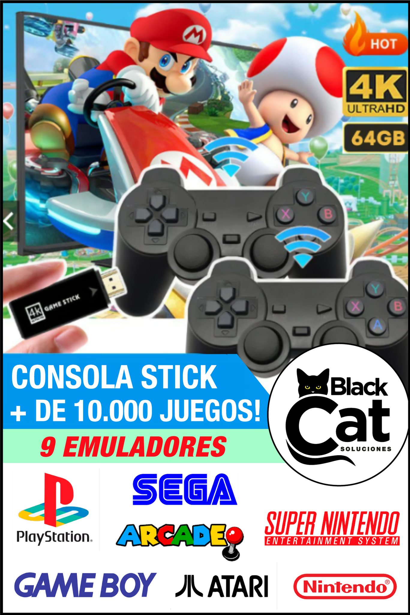 consola de 10 000 videojuegos PS1 y Nintendo